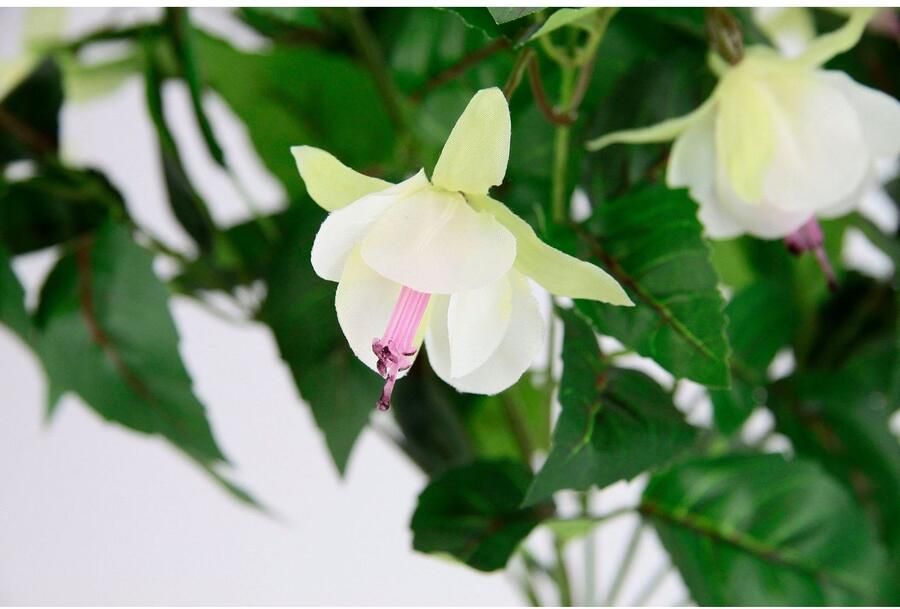 I.GE.A. Kunstbloem Fuchsiastruik 2-delig set kamerplant decoratie dubbele bloemblaadjes potplant hybride hortensia