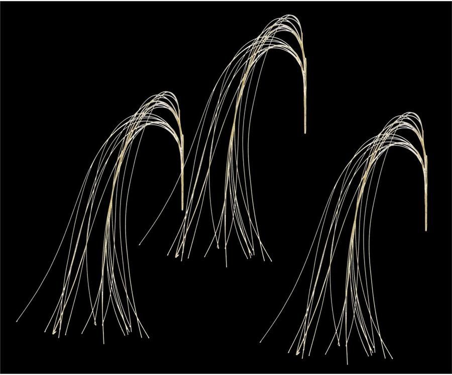 I.GE.A. Kunstbloem Grashalm Decoratieve tak 2-delige set (2 stuks)