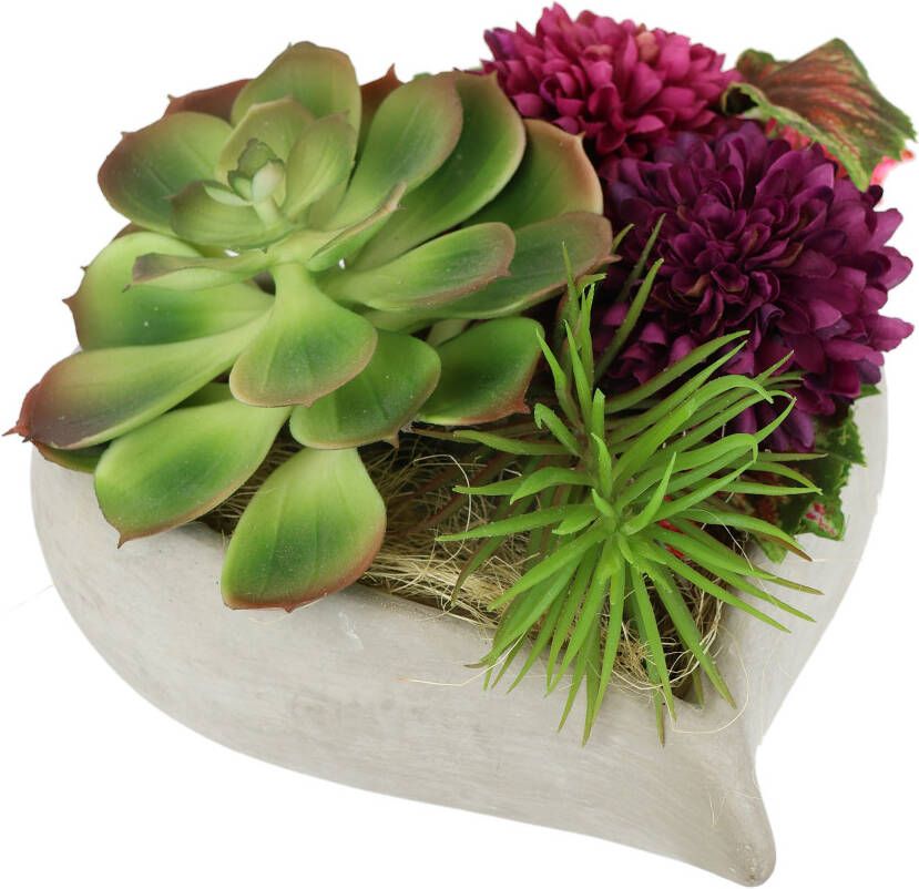 I.GE.A. Kunstbloem in een hartvormige pot (1 stuk)