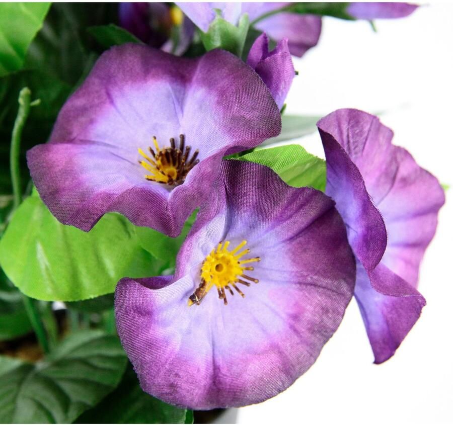 I.GE.A. Kunstbloem Petunia's In pot 2-delige set petunia sierplant klokjesbloem klein bloemen decoratie