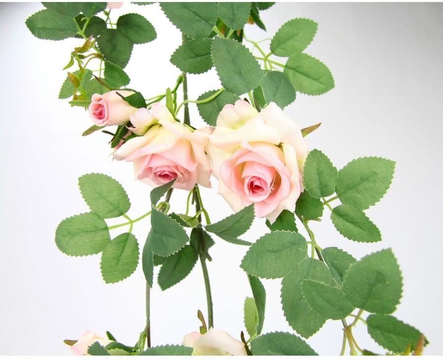 I.GE.A. Kunstbloem Rozenrank Kunstmatige rozen guirlande kunstbloemen hangend bruiloft kerst