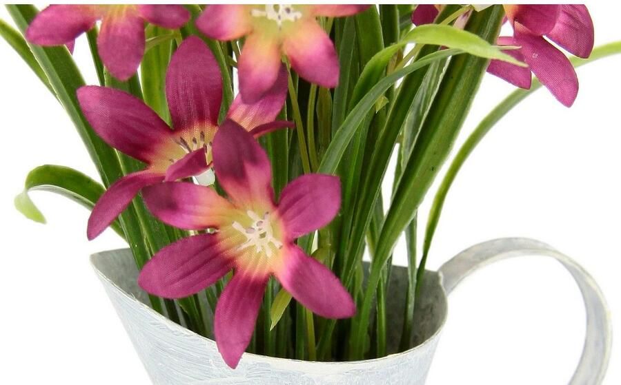 I.GE.A. Kunstbloem Sterbloem In kan van metaal (1 stuk)