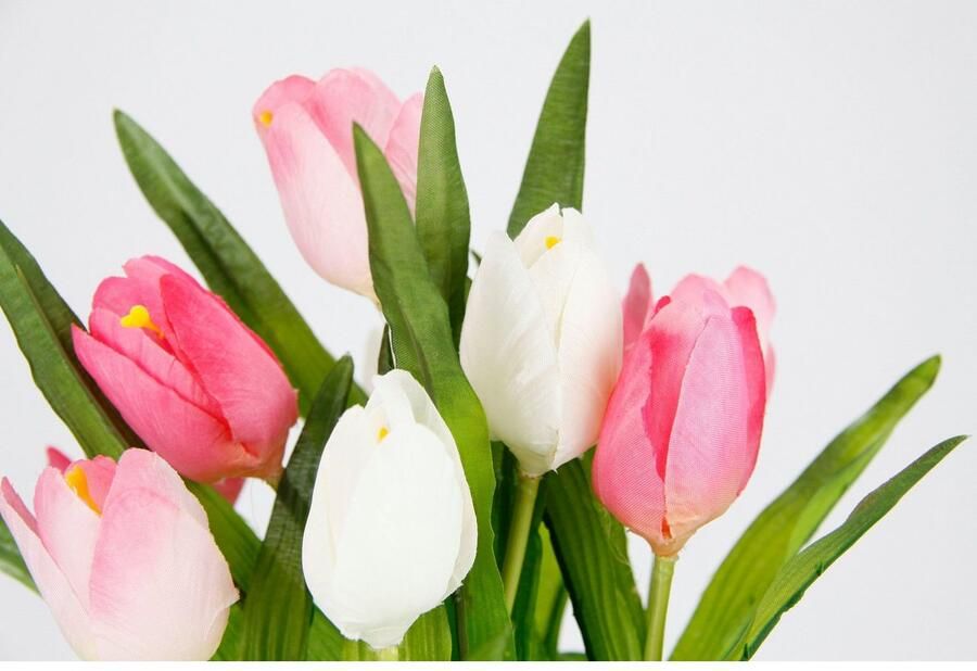 I.GE.A. Kunstbloem Tulp In het wilgennest bloem papegaaientulp bloei paasdecoratie