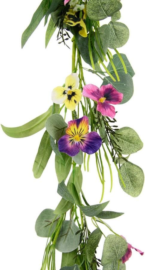 I.GE.A. Kunstbloem Viooltjesrank Bloemrank stiefmoeder rank guirlande klimop kamer muur bruiloft