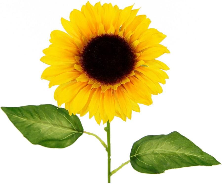 I.GE.A. Kunstbloem Zonnebloem Enkele bloem steelbloem 5-delige set (5 stuks)