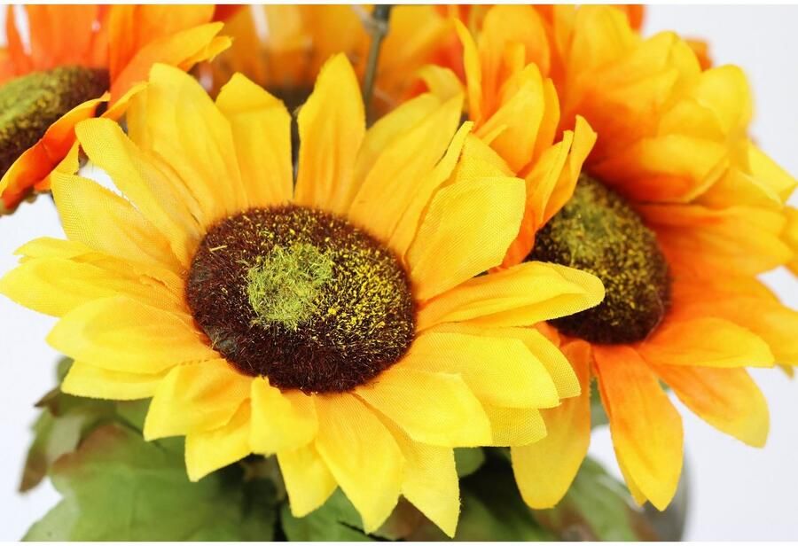 I.GE.A. Kunstbloem Zonnebloemen in gieter Herfstdecoratie herfstbloemen (1 stuk)