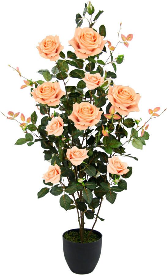 I.GE.A. Kunstboom Rozenstruik in pot Kunstrozen kunstplanten rozenstruik decoratie huwelijksfeest (1 stuk)