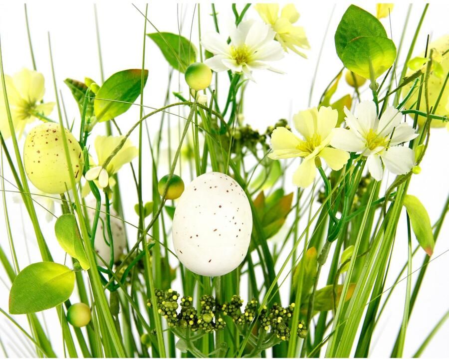 I.GE.A. Kunstgras Gras en bloemen met fijne bloemen en een strik (1 stuk)