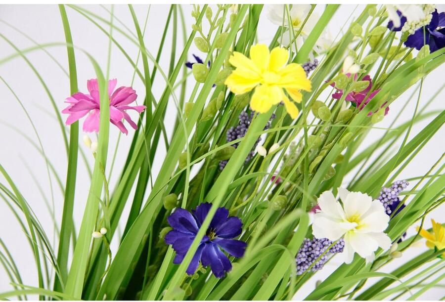 I.GE.A. Kunstgras Met cosmea-bloemen Grasbundel kunstmatig siergras (1 stuk)