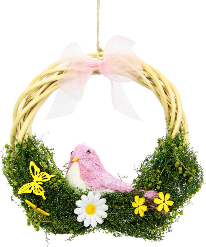 I.GE.A. Kunstkrans Met bloemen vogel en boog (1 stuk)