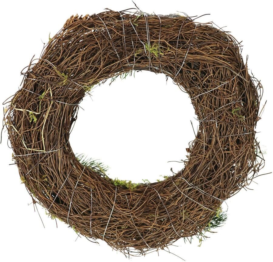 I.GE.A. Kunstkrans Natuurkrans dennentakken kegels twijgen Kerstkrans decoratieve krans adventskrans deurkrans kerstdecoratie (1 stuk)