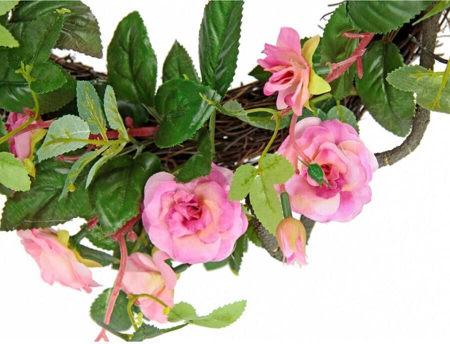 I.GE.A. Kunstkrans Wilde rozen Rozenkrans deurkrans rozen (1 stuk)