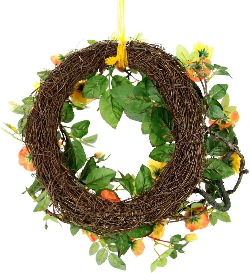 I.GE.A. Kunstkrans Wilde rozen Rozenkrans deurkrans rozen (1 stuk)