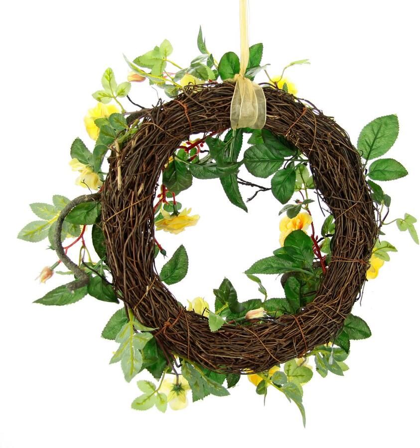 I.GE.A. Kunstkrans Wilde rozen Rozenkrans deurkrans rozen (1 stuk)