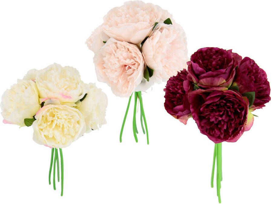 I.GE.A. Kunstplant Boeket pioenen (3 stuks)