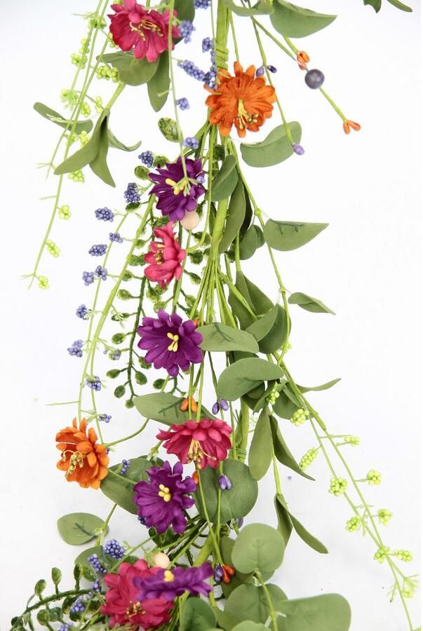 I.GE.A. Kunstplant Kunstmatige bloementak Madeliefje margriet slinger decoratie tak wijnstok (1 stuk)