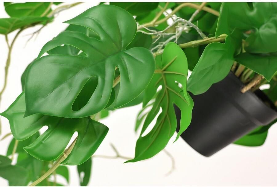 I.GE.A. Kunstplant Kunstmatige monstera hangende splitphilo hangmand Kamerplant struik decorplant groenplant zijdenplant decorplant (1 stuk)