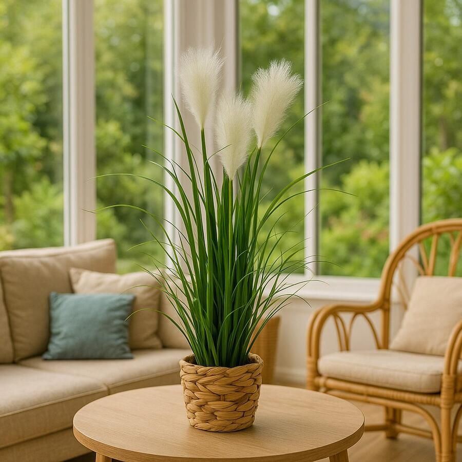 I.GE.A. Kunstplant Pampasgras Met overpot kunstmatig pampasgras