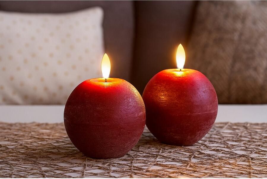 I.GE.A. Led-kaars LED echte waskaars 2-pack Met timer flikkerende stompkaars adventskaarsen adventskrans