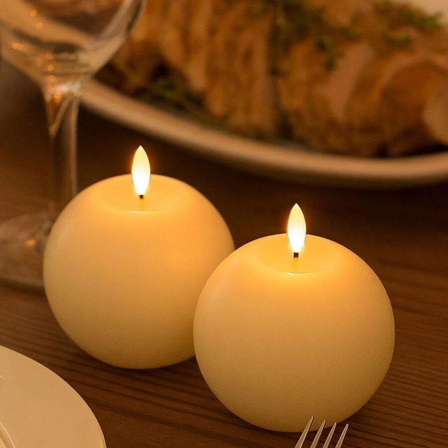 I.GE.A. Led-kaars LED echte waskaars 2-pack Met timer flikkerende stompkaars adventskaarsen adventskrans