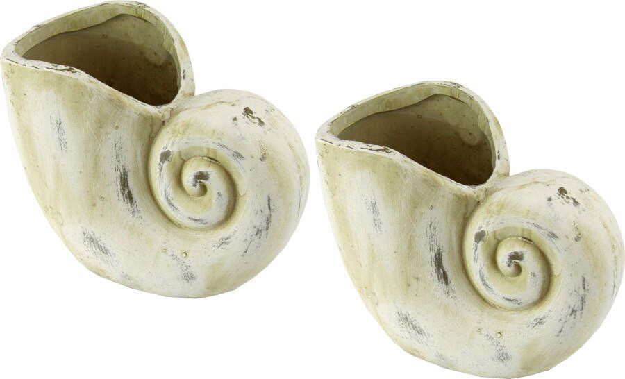 I.GE.A. Sierpot Plantenbak schelp (set 2 stuks)