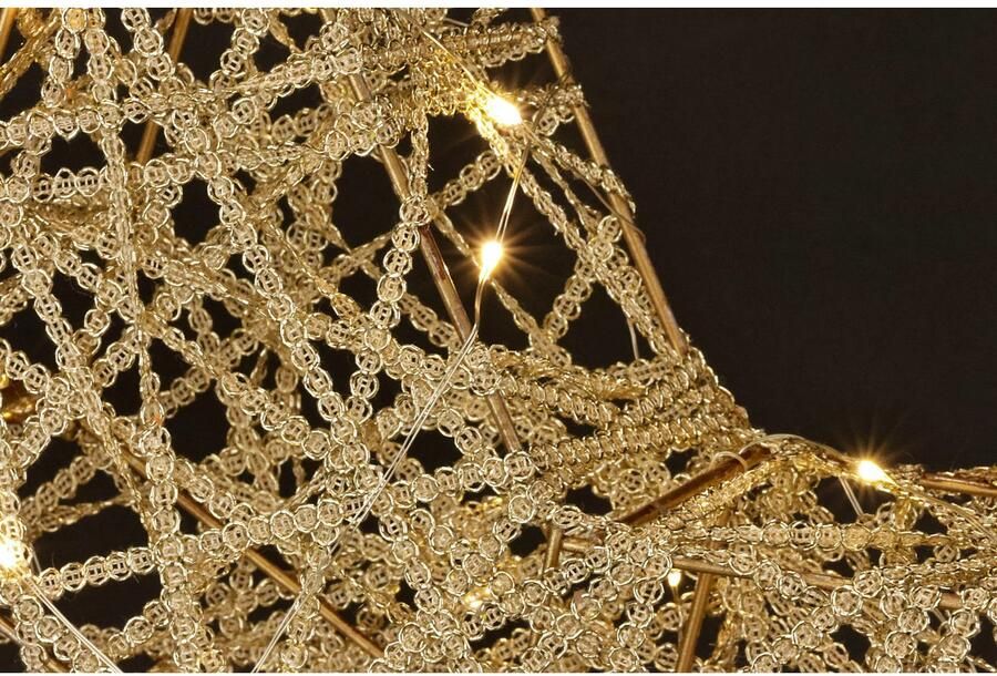 I.GE.A. Sierster LED ster met timer 45 cm Decoratie warmwitte verlichte ster kerstdecoratie kerstster goudkleur (1 stuk)