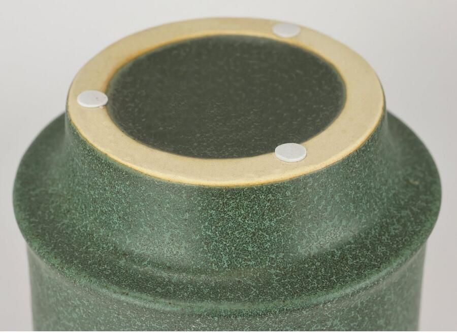 I.GE.A. Siervaas Bloemenvaas van keramiek geribbeld cilinder vorm mat glanzend Keramische vaas decoratie vaas voor bloemen takken en kunstbloemen (1 stuk)