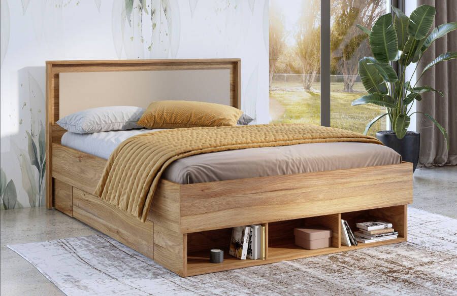 Home affaire Bedframe Wharton 140 160 of 180cm breedte Made in Europe Tweepersoonsbed met open planken FSC-gecertificeerd houtmateriaal