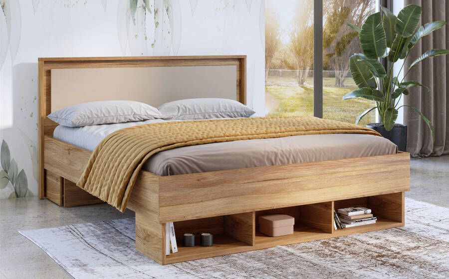 Home affaire Bedframe Wharton 140 160 of 180cm breedte Made in Europe Tweepersoonsbed met open planken FSC-gecertificeerd houtmateriaal