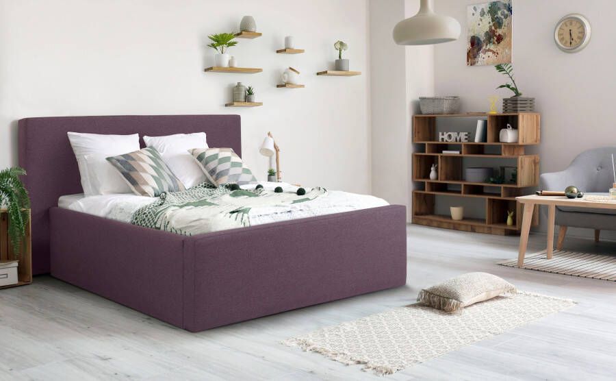 INOSIGN Bekleed ledikant DALINA rechtlijnig hoofdbord in 5 breedten ook in 220 cm lengte