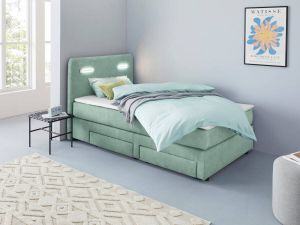 INOSIGN Boxspring Luan Laden ledverlichting en topmatras in breedte 120 cm en 180 cm