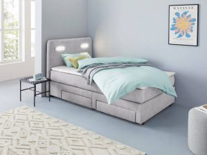 INOSIGN Boxspring Luan Laden ledverlichting en topmatras in breedte 120 cm en 180 cm