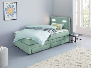 INOSIGN Boxspring Luan Laden ledverlichting en topmatras in breedte 120 cm en 180 cm