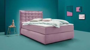 INOSIGN Boxspring Sagres Hoofdbord met 2-kleurige zachte bies en tweekleurige knopen