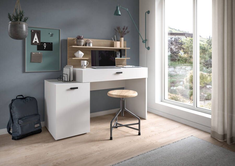 INOSIGN Bureau Ottelu Breedte 130cm 1 deur 1 lade 2 legplanken