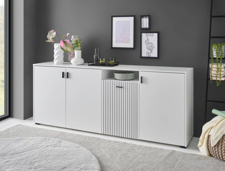 INOSIGN Dressoir Hudson in moderne trendkleur handgrepen van metaal (zwart) breedte 200 cm