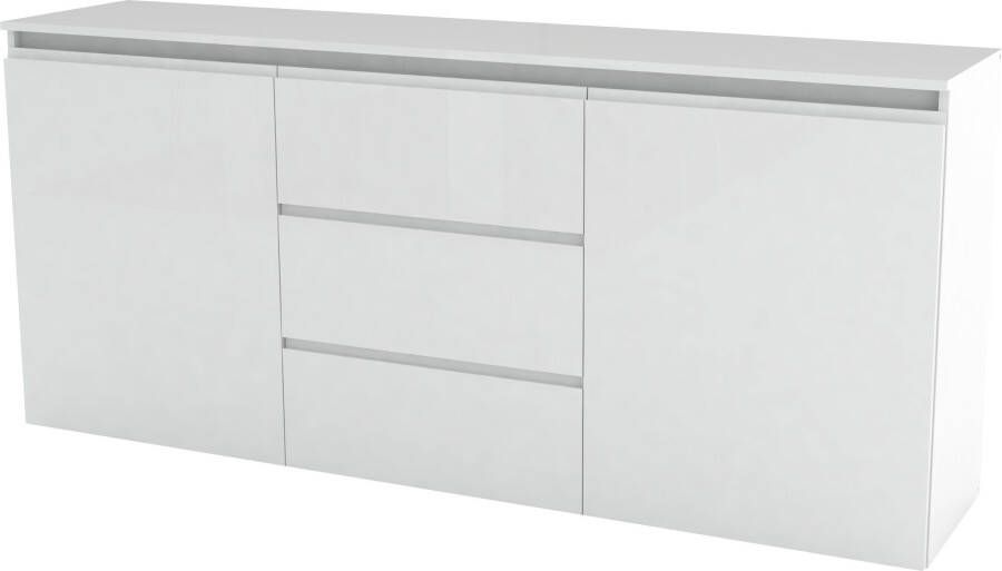 INOSIGN Dressoir Magic commode kast dressoir met 2 deuren en 3 lades hoogglans gelakt (b d h) 180x40x80 cm