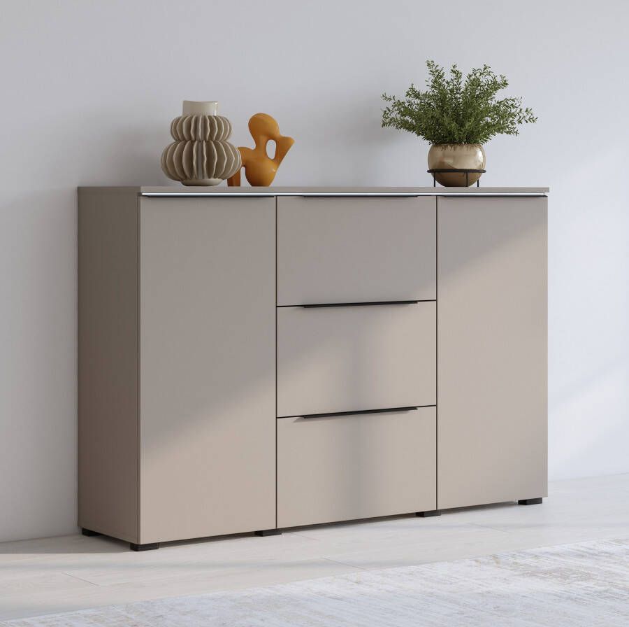 INOSIGN Dressoir Tana breedte 132 cm moderne commode 3 SK 2 deuren Ladekast sidetable met veel bergruimte planken verstelbaar