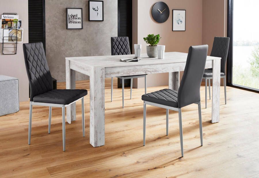 INOSIGN Eethoek Lynn160 Brooke Tafel met 4 stoelen (set 5-delig)