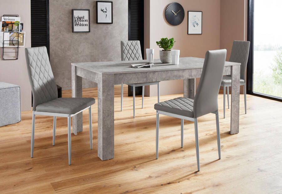 INOSIGN Eethoek Lynn160 Brooke Tafel met 4 stoelen (set 5-delig)