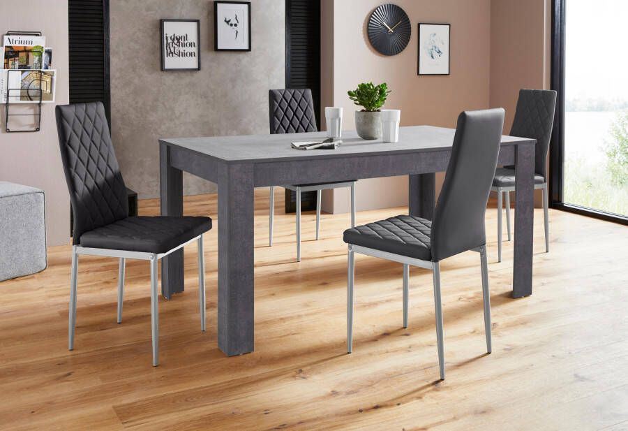 INOSIGN Eethoek Lynn160 Brooke Tafel met 4 stoelen (set 5-delig)