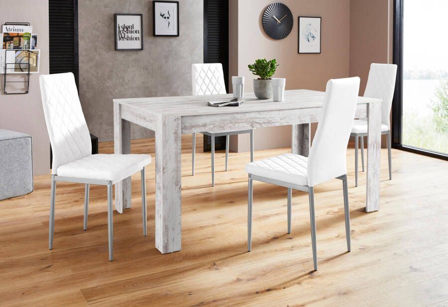 INOSIGN Eethoek Lynn160 Brooke Tafel met 4 stoelen (set 5-delig)