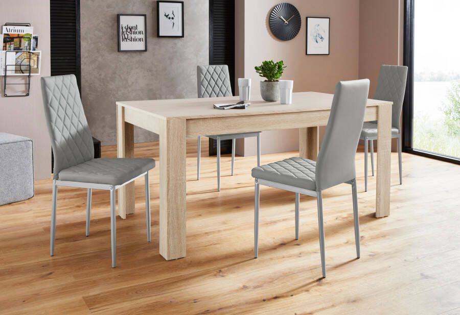 INOSIGN Eethoek Lynn160 Brooke Tafel met 4 stoelen (set 5-delig)