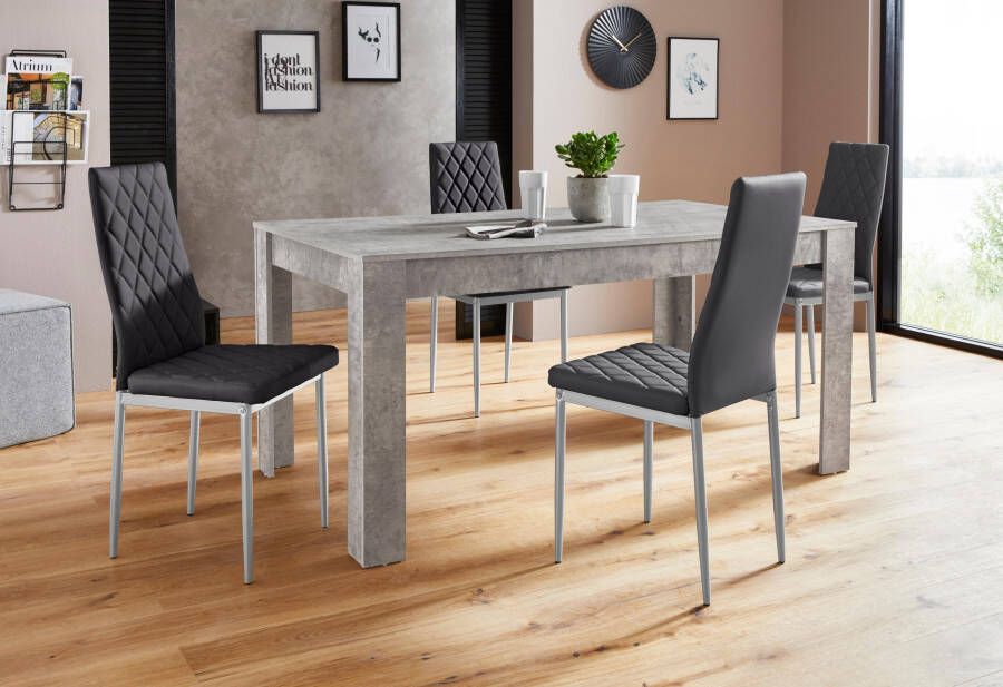 INOSIGN Eethoek Lynn160 Brooke Tafel met 4 stoelen (set 5-delig)