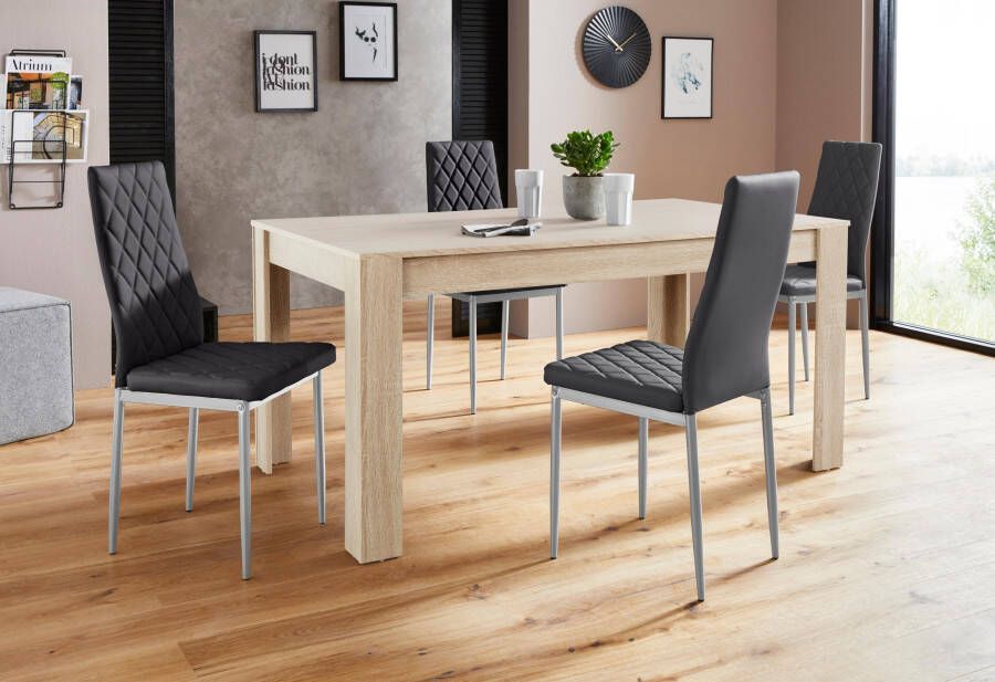 INOSIGN Eethoek Lynn160 Brooke Tafel met 4 stoelen (set 5-delig)