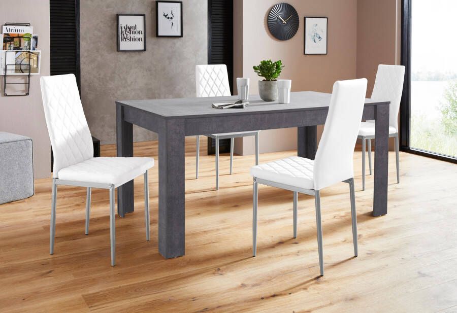 INOSIGN Eethoek Lynn160 Brooke Tafel met 4 stoelen (set 5-delig)