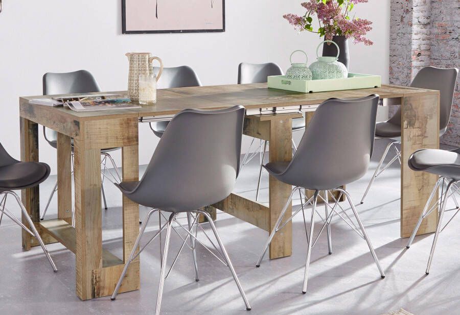 INOSIGN Eettafel Praktika keukentafel salontafel eettafel met uittrekfunctie uittrekbaar van 50 cm naar 300 cm