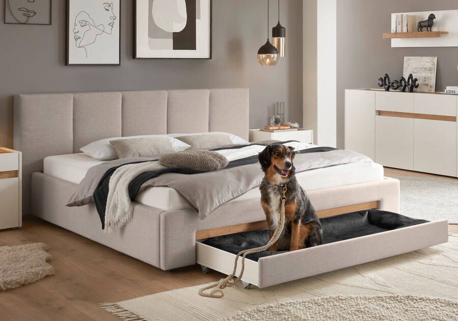 INOSIGN Gestoffeerd bed CiTY GiRON bedframe met bedlade gestoffeerd opbergbed