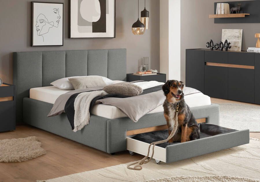 INOSIGN Gestoffeerd bed CiTY GiRON bedframe met bedlade gestoffeerd opbergbed