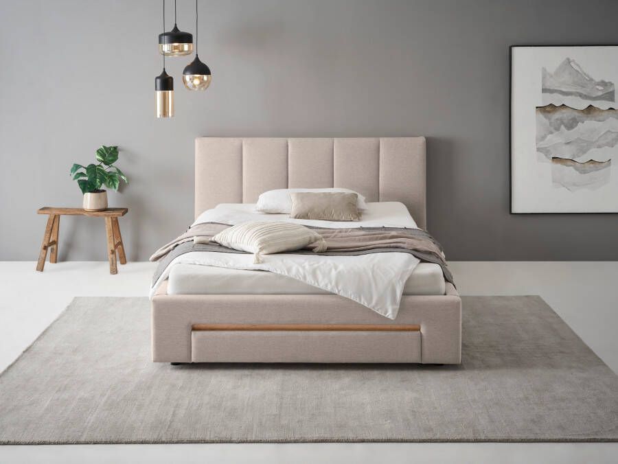 INOSIGN Gestoffeerd bed CiTY GiRON bedframe met bedlade gestoffeerd opbergbed met hondenbed of opberglade bekleding van corduroy of linnenlook